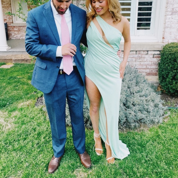 X REVOLVE A Cut Above Gown in Seagreen Katie May - Picture 5 of 5